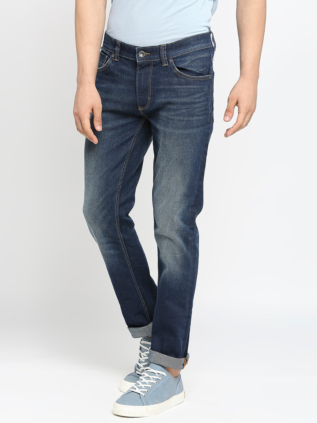 Spykar Men Mid-Rise Light Fade Medium Shade Jeans