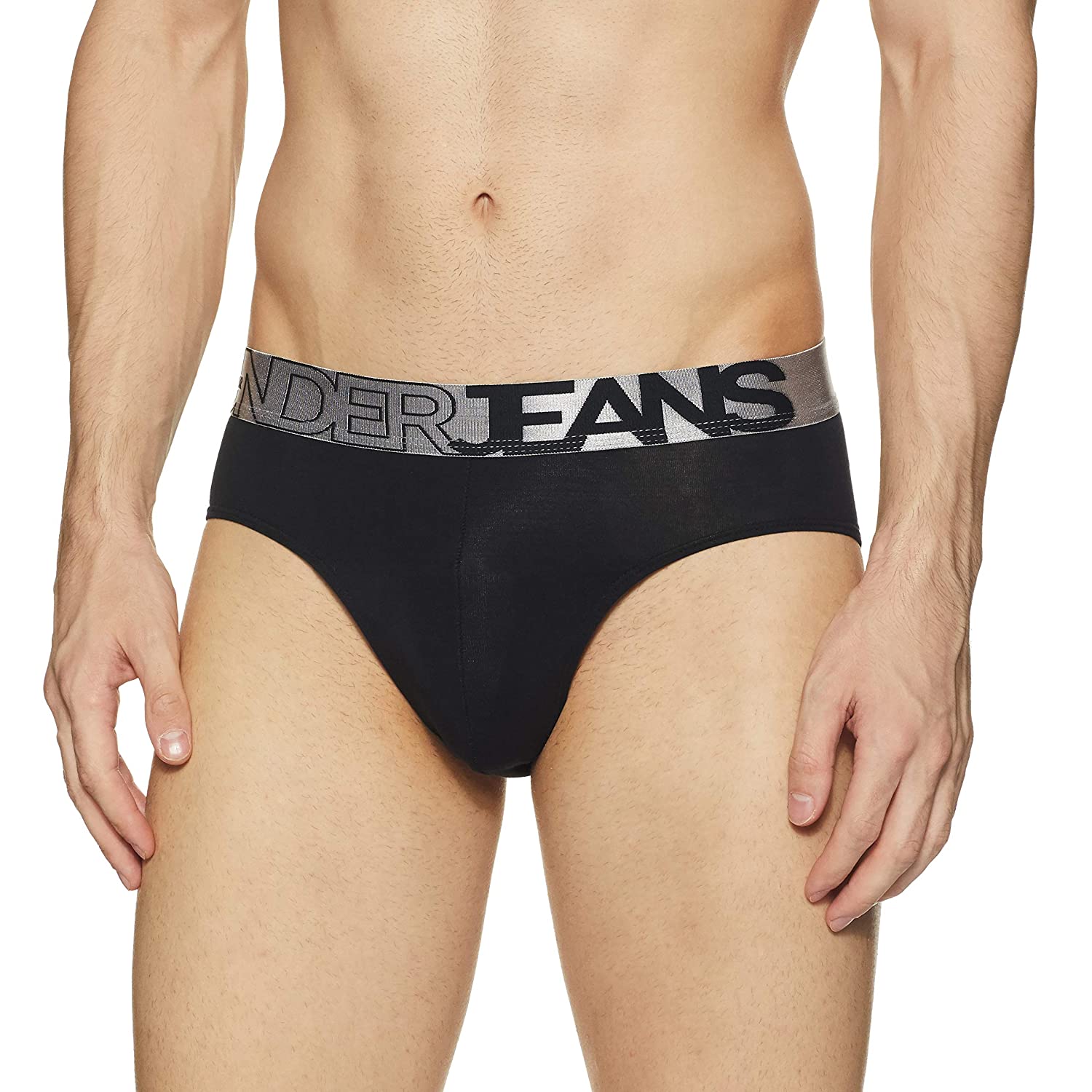 Underjeans By Spykar Black Solid Briefs For Men