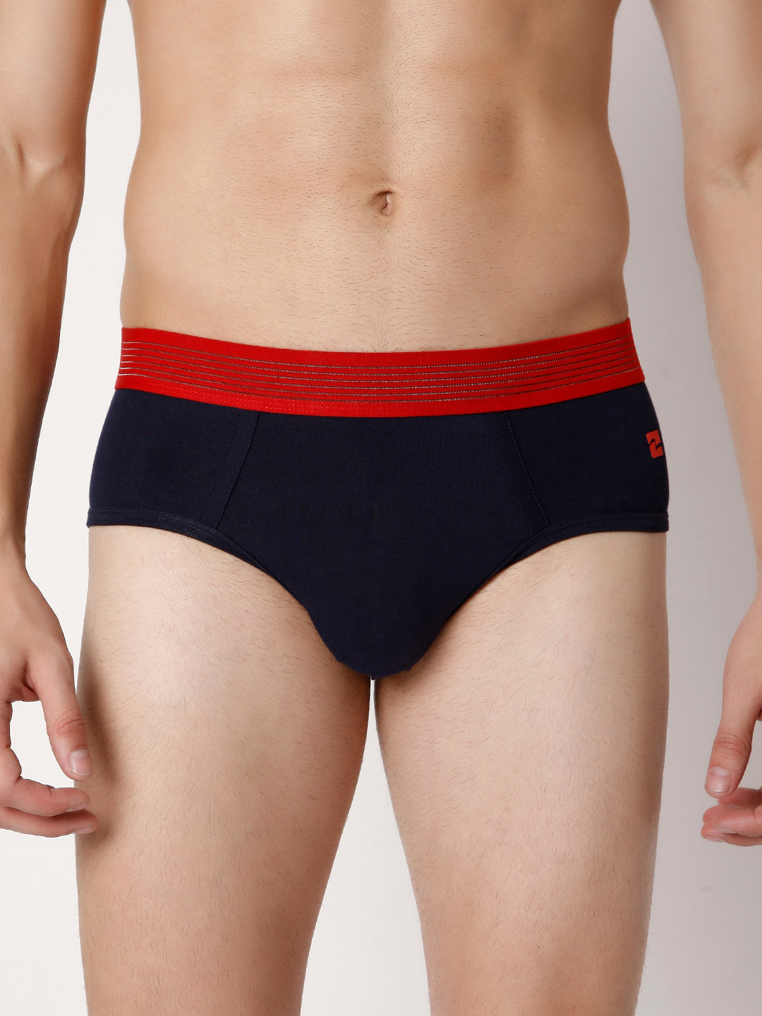 Men Premium Navy Cotton Blend Brief- Underjeans By Spykar