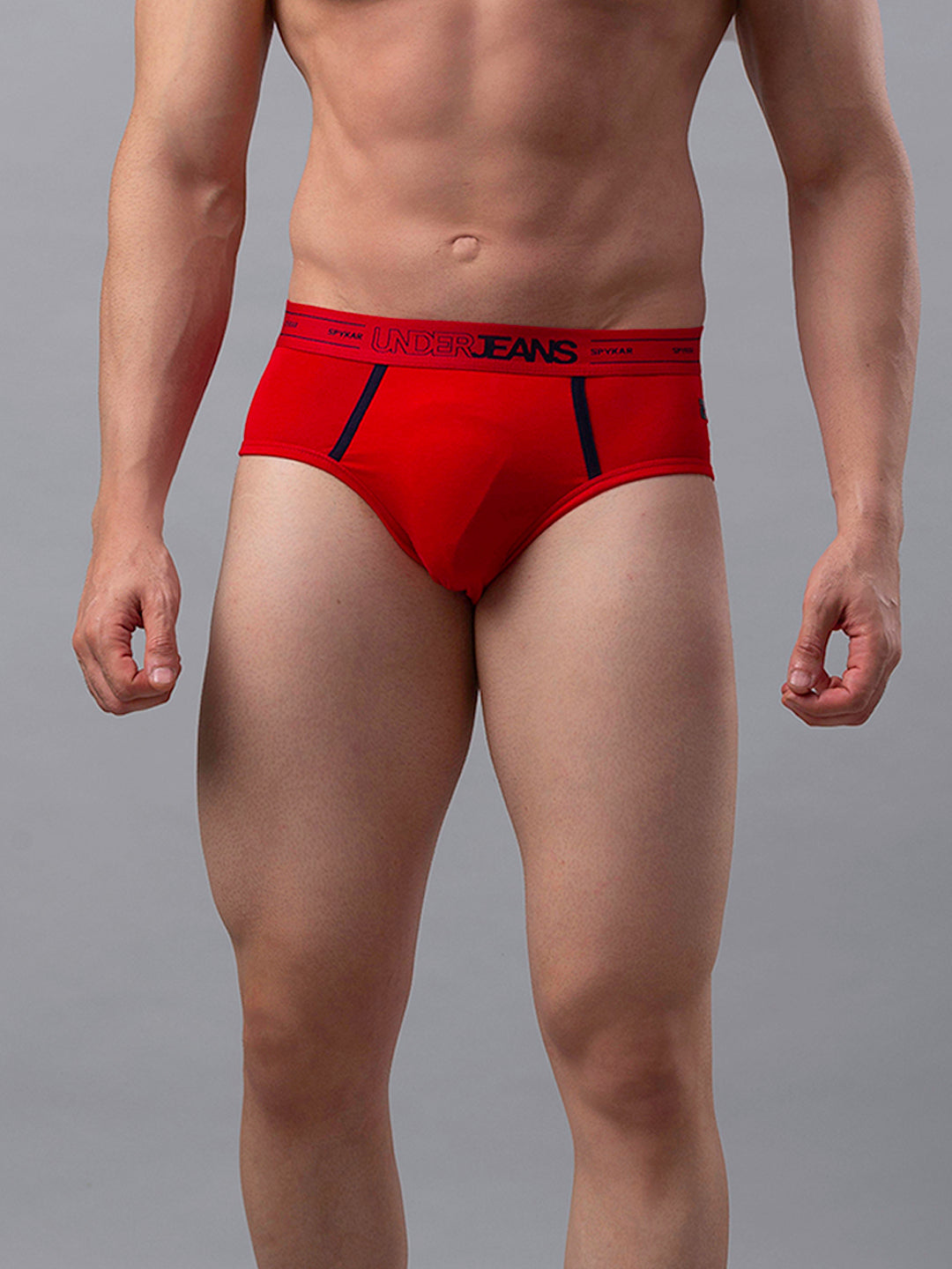 Underjeans By Spykar Men Premium Cotton Blend Red Brief