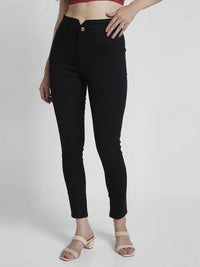 Women Jeans Super Skinny Fit Black Ankle Length