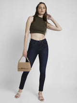 Women Alexa Jeans Super Skinny Fit Dark Blue High Rise