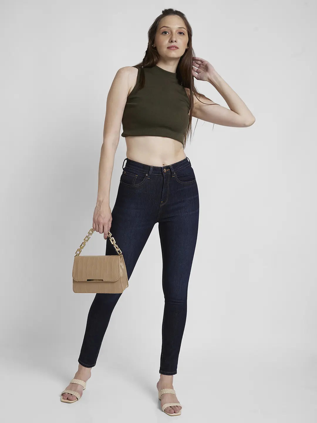 Women Alexa Jeans Super Skinny Fit Dark Blue High Rise