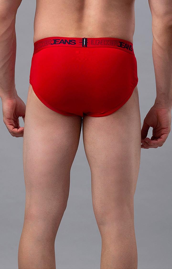 Underjeans by Spykar Men Red Regular Fit Briefs (Pack of 2)