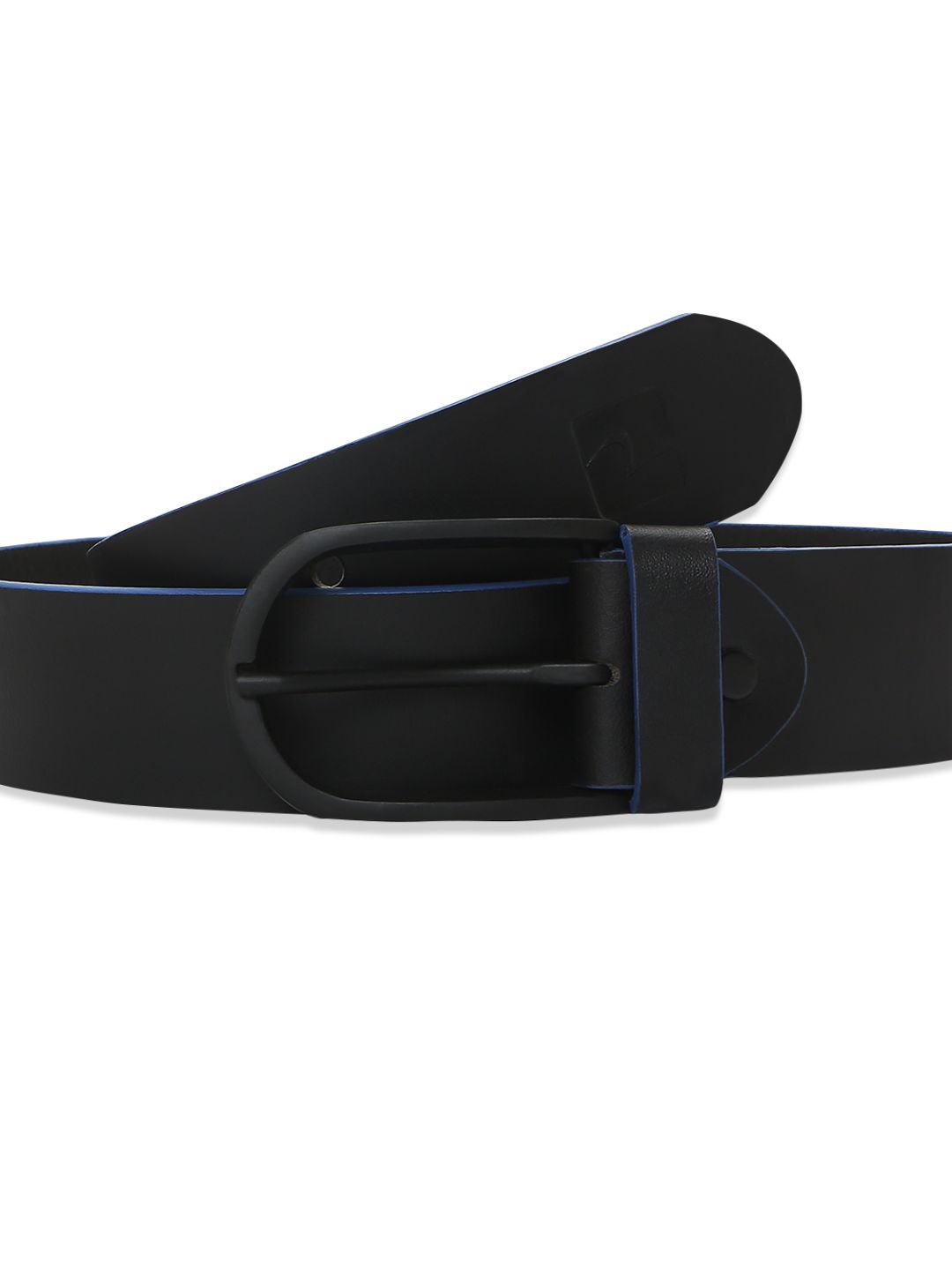 Men Black & Blue Leather Belt