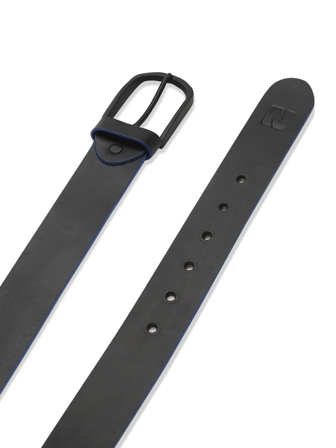 Men Black & Blue Leather Belt