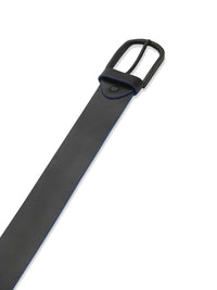 Men Black & Blue Leather Belt