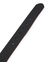 Men Black & Red Leather Belt