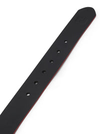 Men Black & Red Leather Belt