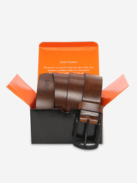 Men Tan Genuine Leather Belt
