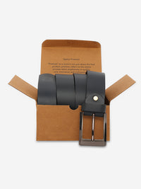 Men Navy Genuine Leather Belt