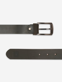 Men Olive Genuine Leather Belt