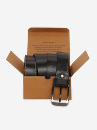Men Black Genuine Leather Belt