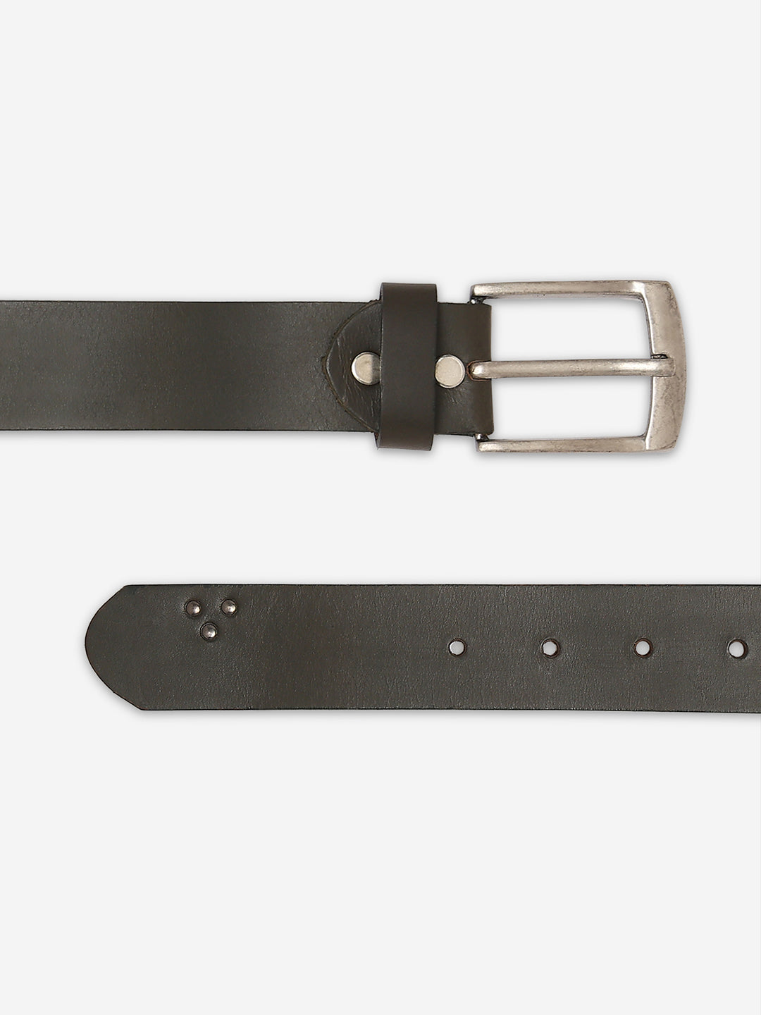 Men Olive Genuine Leather Belt