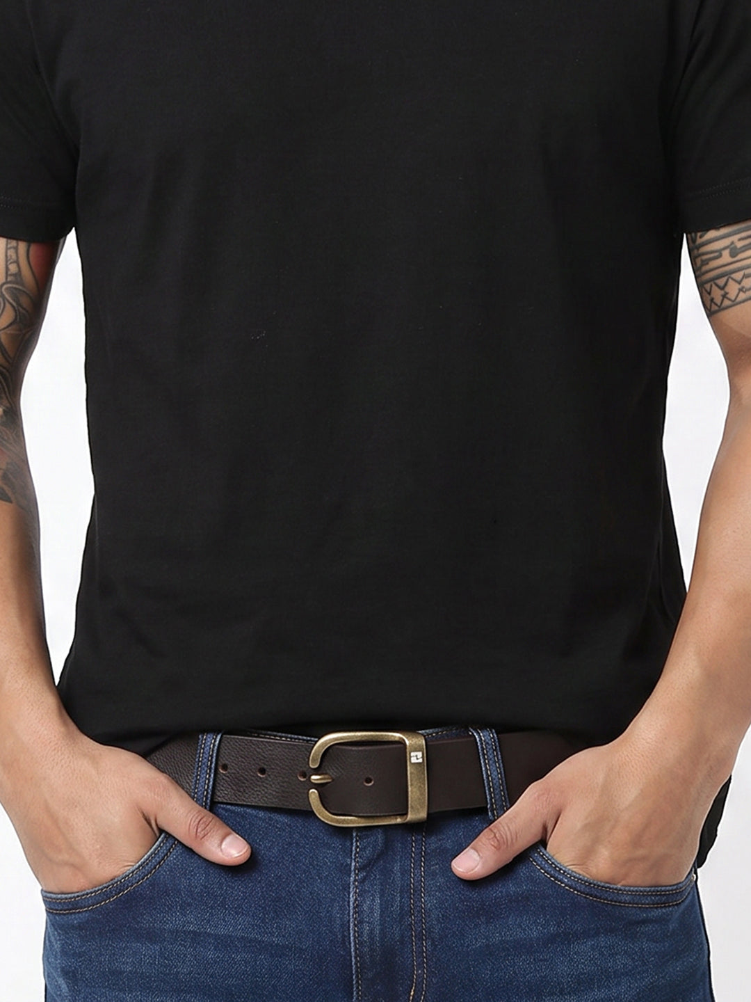 Men Brown Leather Belt