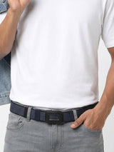 Men Blue/Black Leather Belt