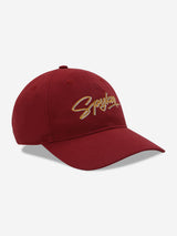 Men Maroon & Yellow Solid Cap