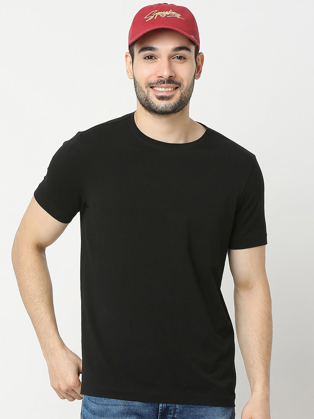 Men Maroon & Yellow Solid Cap