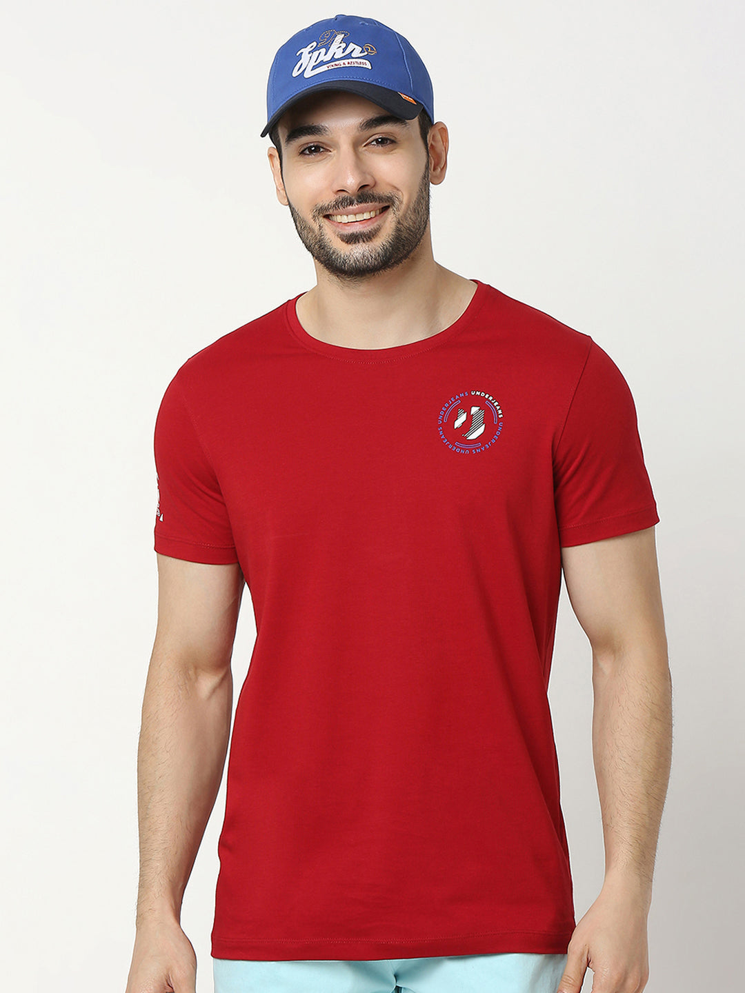 Men Royal Blue Solid Cap