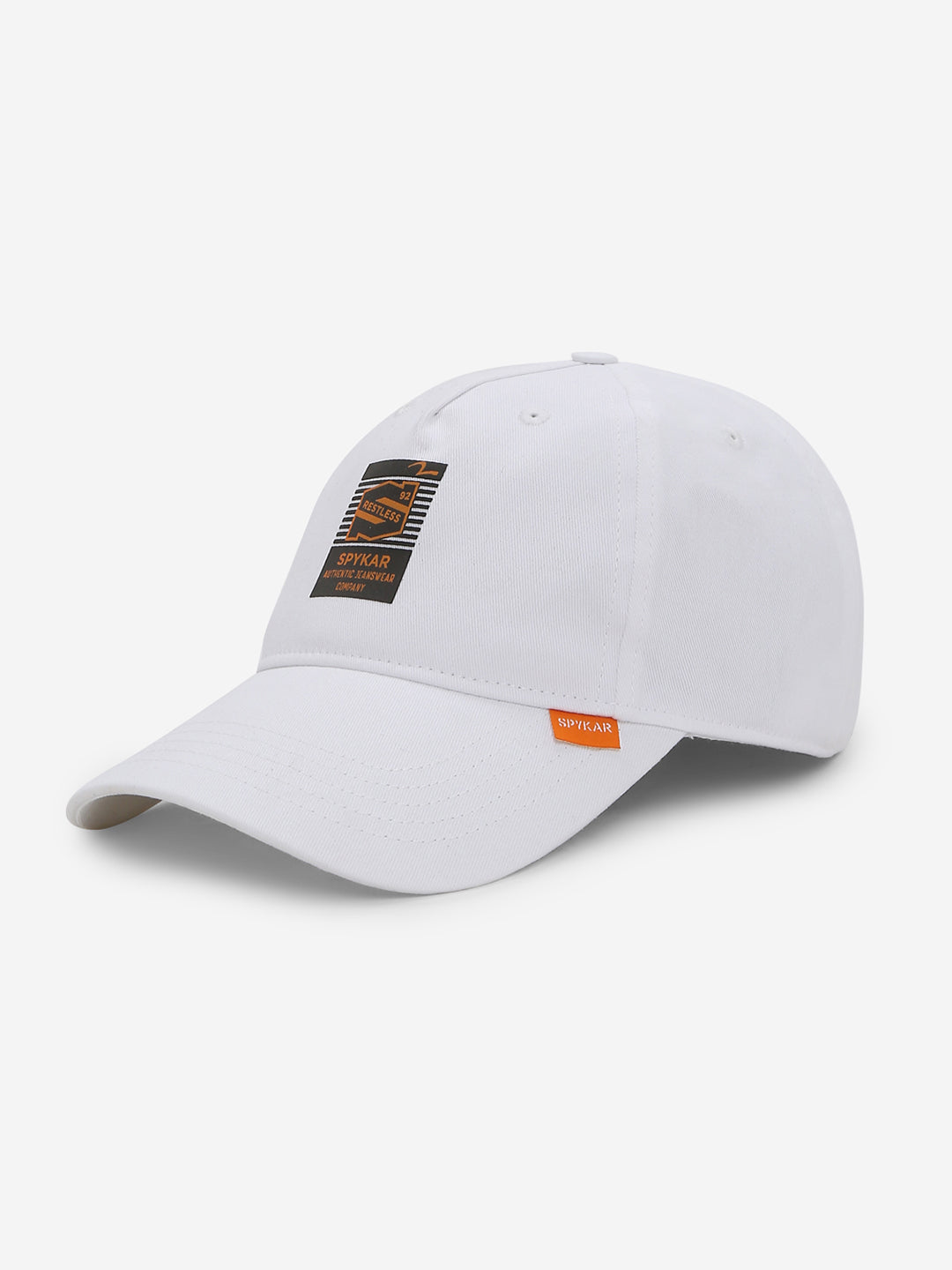 Men White Solid Cap