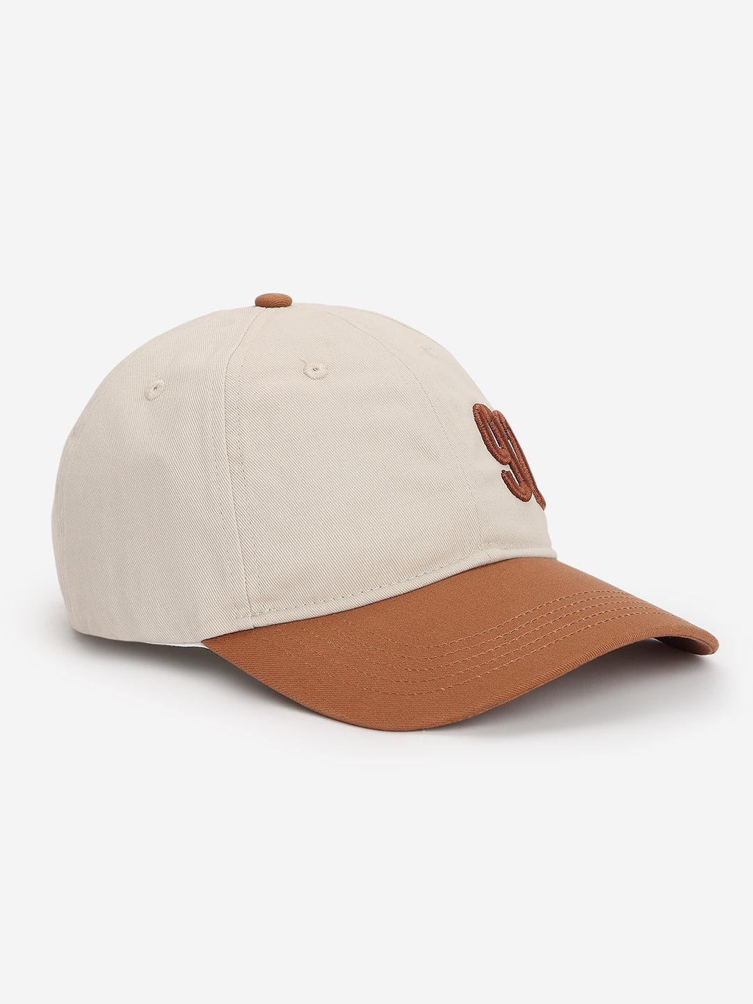 Men Beige/Light Brown Cotton Cap