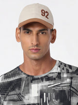 Men Beige/Light Brown Cotton Cap