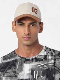 Men Beige/Light Brown Cotton Cap