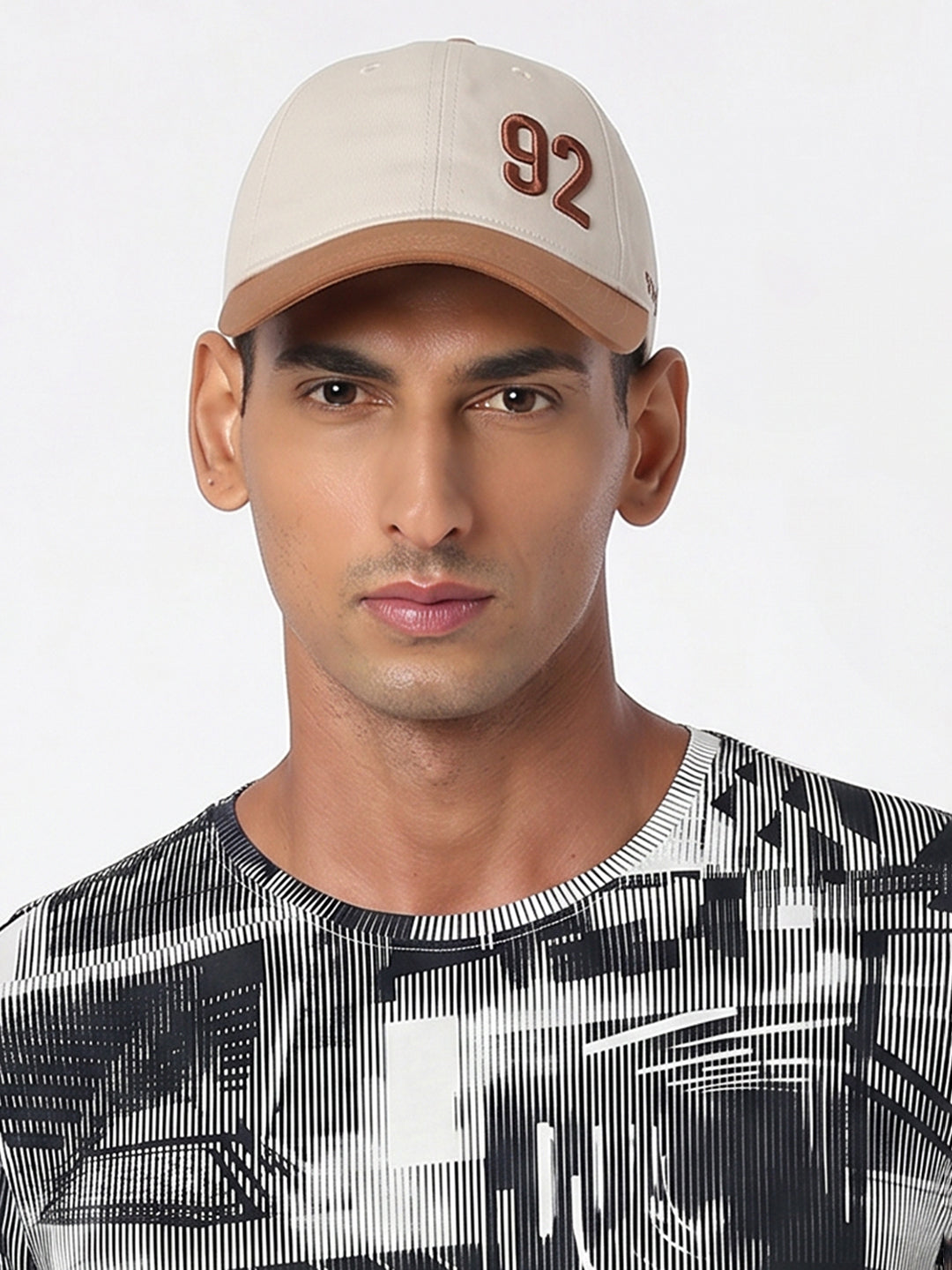 Men Beige/Light Brown Cotton Cap