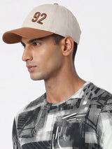 Men Beige/Light Brown Cotton Cap
