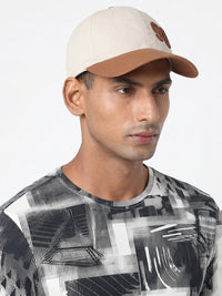 Men Beige/Light Brown Cotton Cap