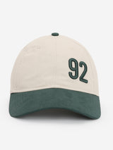 Men Beige/Dark Green Cotton Cap