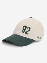 Men Beige/Dark Green Cotton Cap