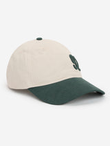 Men Beige/Dark Green Cotton Cap