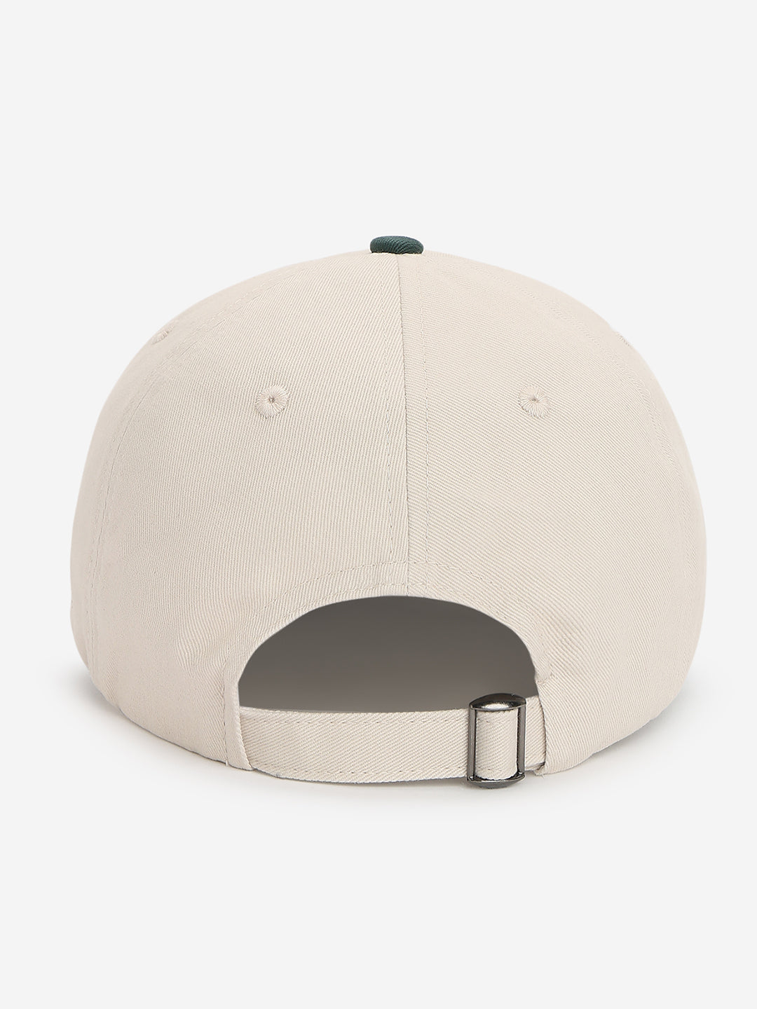 Men Beige/Dark Green Cotton Cap