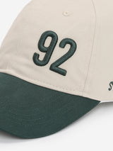 Men Beige/Dark Green Cotton Cap