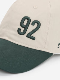 Men Beige/Dark Green Cotton Cap