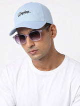 Men Sky Blue Cotton Cap