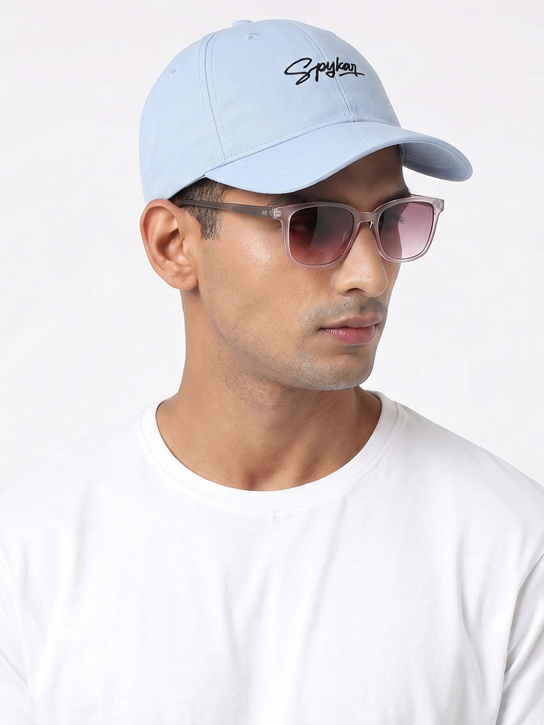 Men Sky Blue Cotton Cap