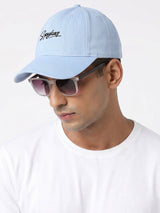Men Sky Blue Cotton Cap