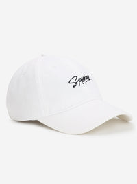 Men White Cotton Cap