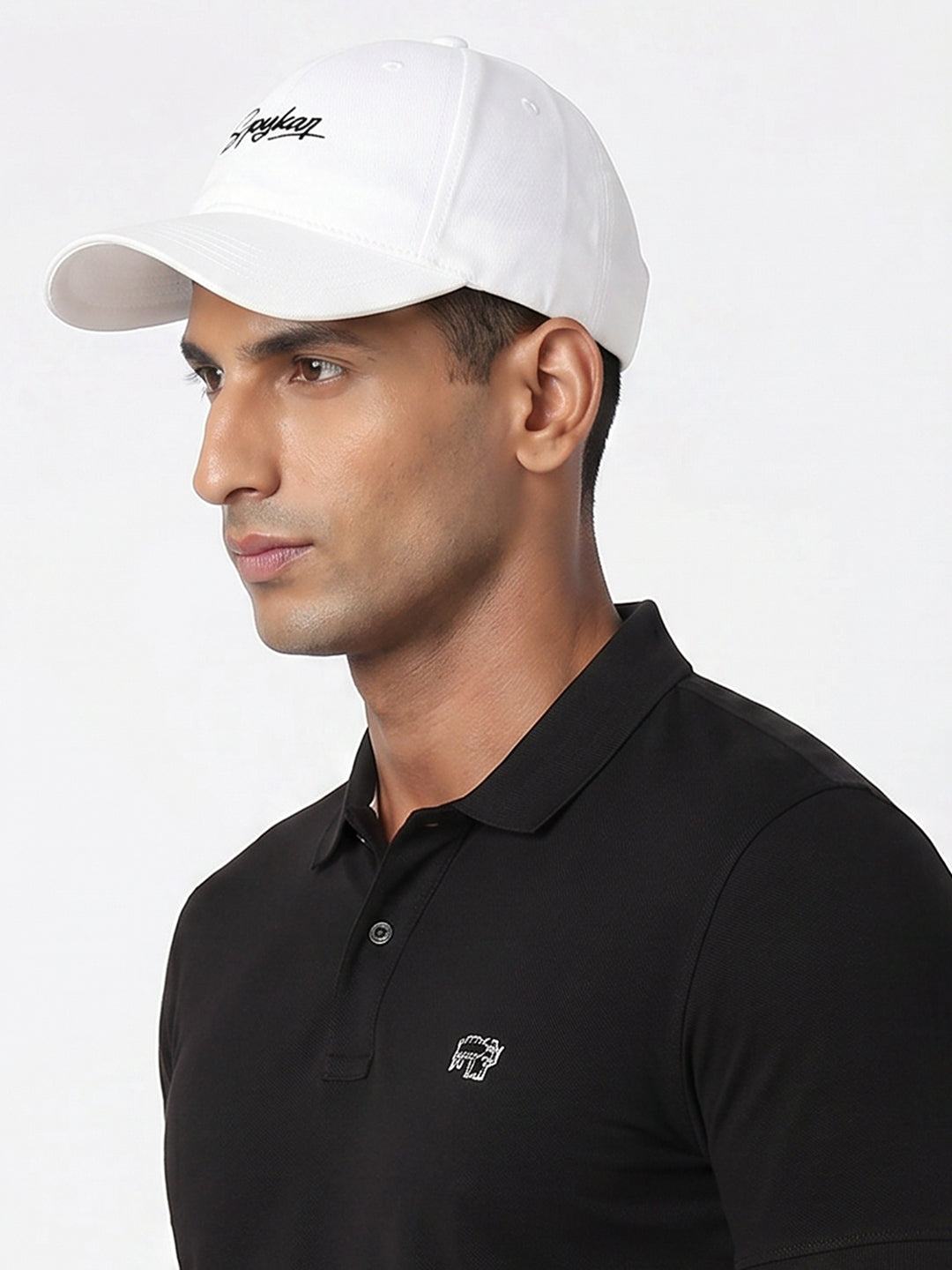 Men White Cotton Cap