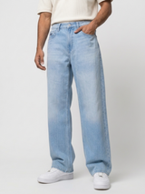 Men Ikemen Jeans Loose Fit Light Blue Low Rise