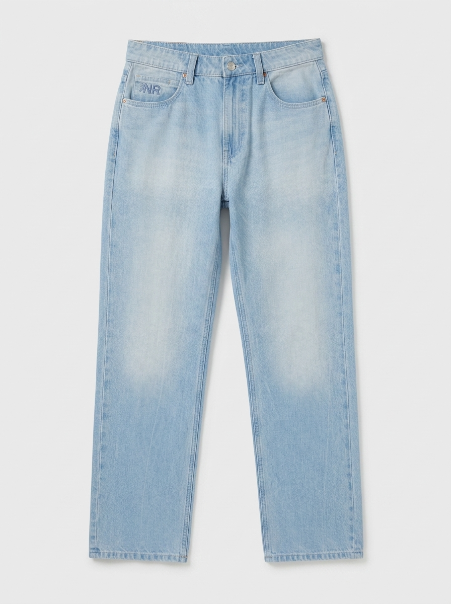 Men Ikemen Jeans Loose Fit Light Blue Low Rise