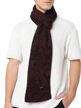Men Maroon & Black Muffler