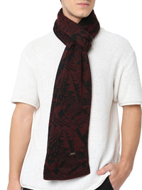 Men Maroon & Black Muffler