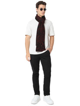 Men Maroon & Black Muffler