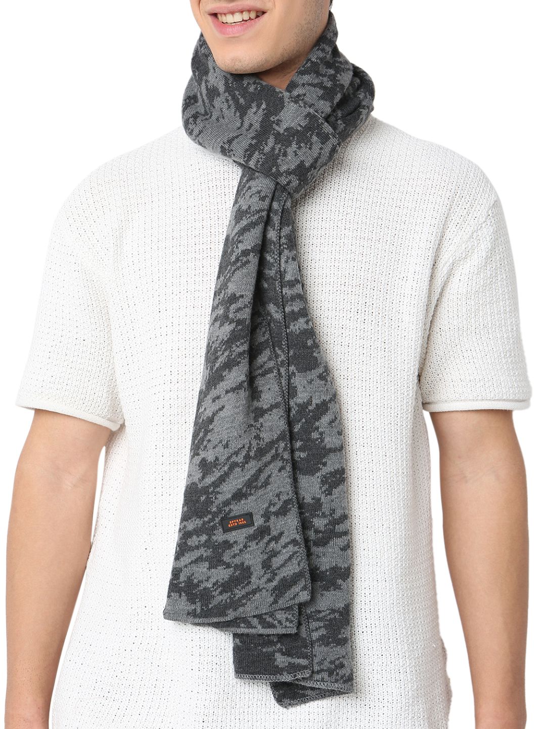 Spykar Dark Grey Muffler for Men