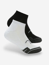 Pack Of 2 Black White Solid Mens Ankle Length Socks