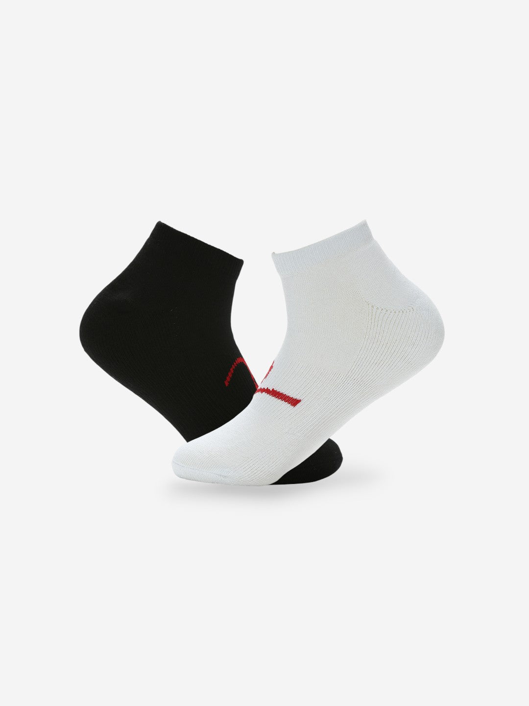 Spykar White Black Solid Mens Ankle Length Socks (Pack of 2)