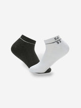 Pack Of 2 Antra White Solid Mens Ankle Length Socks